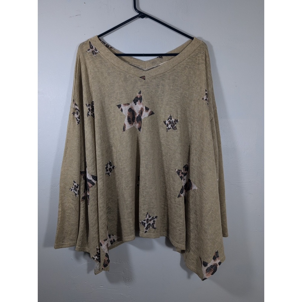Brown Animal Print Oversized Small Oddi Nwot Soft - Picture 2 of 9